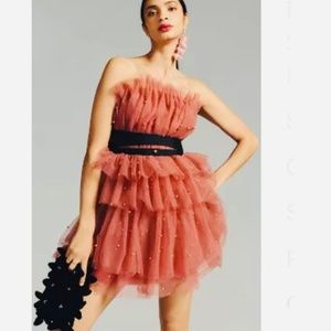 Maeve Tiered Strapless Tulle Dress